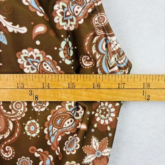 Eomenie One Piece Swimdress Swimsuit Size 2XL Tummy Control Brown Floral NWT - Picture 8 of 9